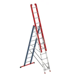 Altrex Mounter Limited edition RWB Reformladder - Aluminium - 3 x 9 sporten - max. werkhoogte 6,2m - met stabiliteitsbalk