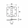 AXA 1607-09-23/E Scharnier - topcoat - 89 x 89 x 3mm