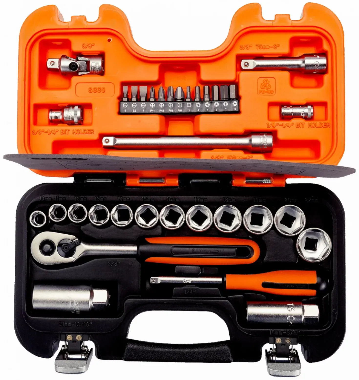 Bahco S330 33-delige Dopsleutelset - 1/4'' 3/8''