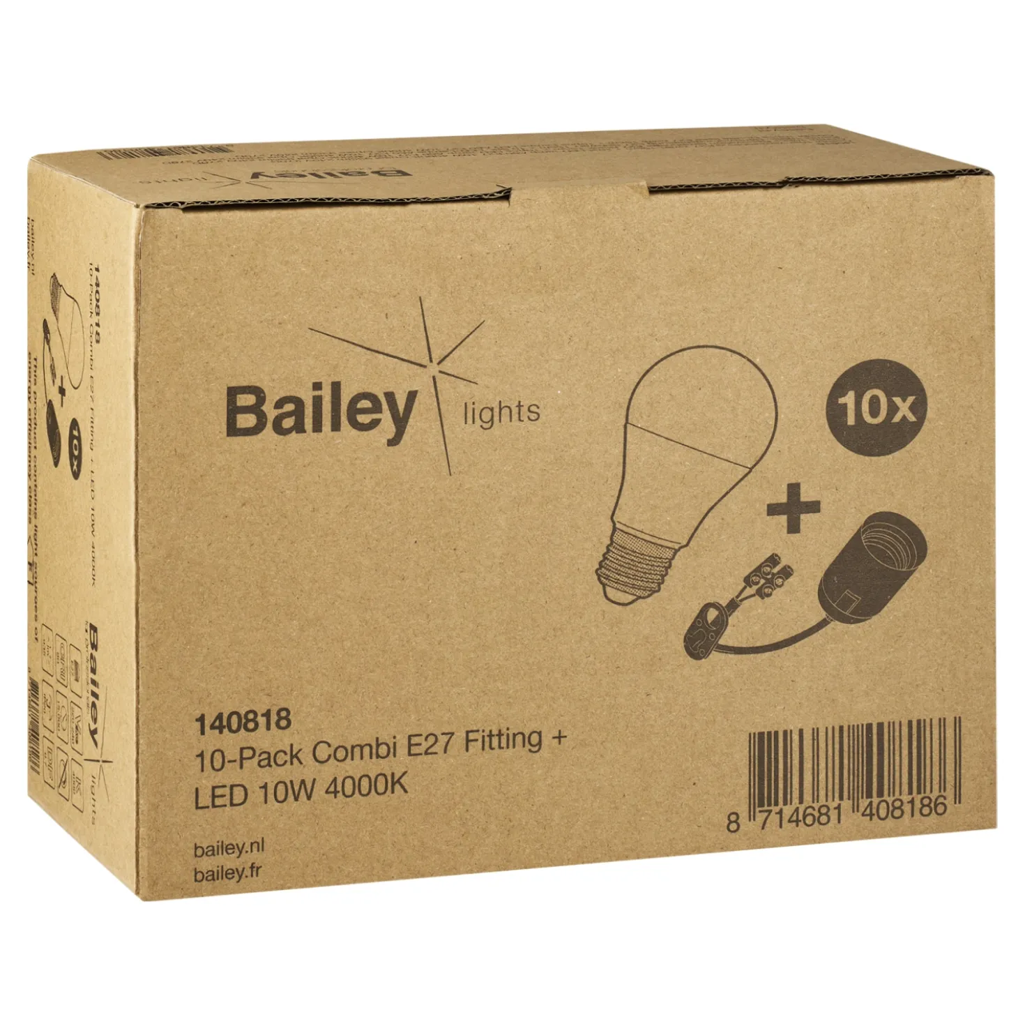 Bailey 140818 10-Pack Combi LED lamp kroonsteen - E27 Fitting - 10W - 935Lm