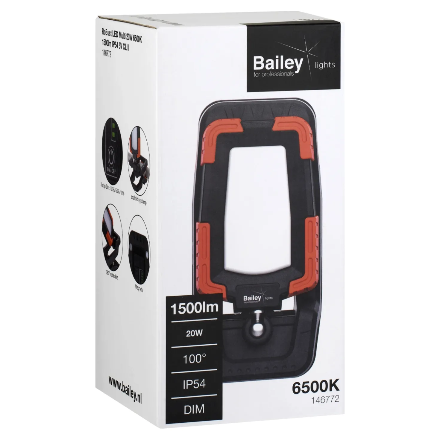Bailey RoBust LED Multi - 20W - 6500K - 1500Lm - IP54 - 5V - CLIII