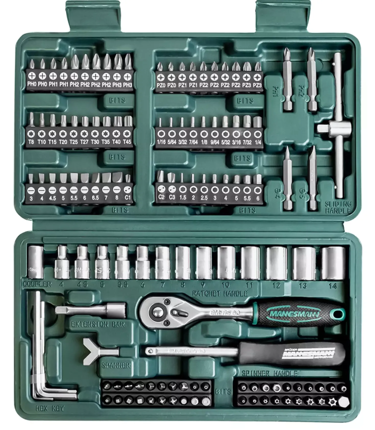 Brüder Mannesmann 29166 130-delige bit / doppenset