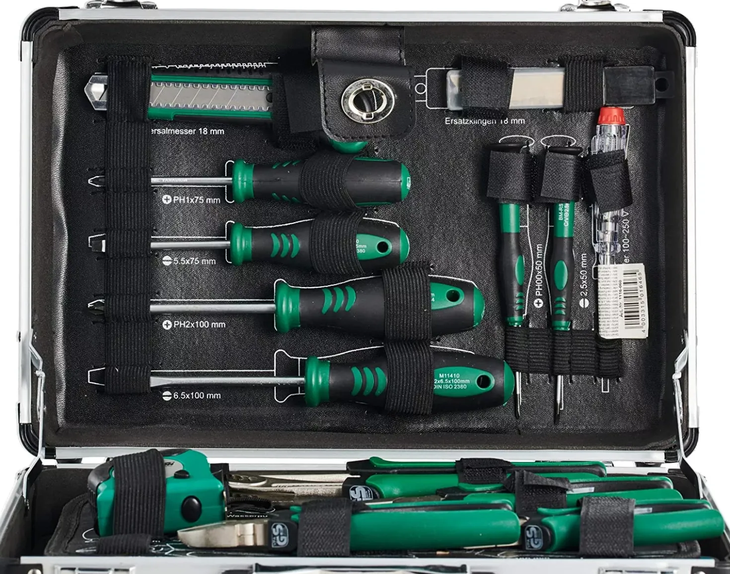 Brüder Mannesmann 29067 Gereedschapset in aluminium koffer - 90-delig