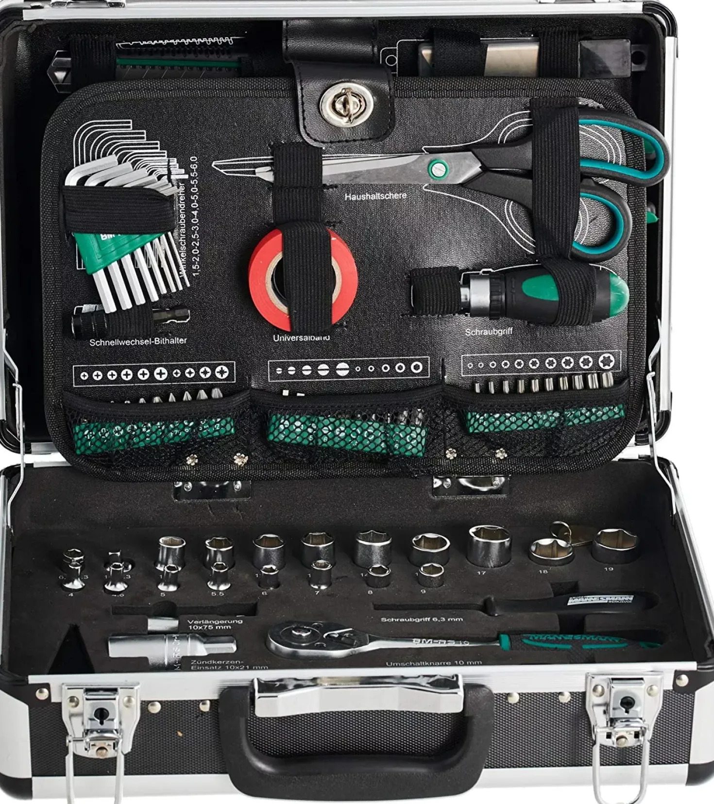 Brüder Mannesmann 29067 Gereedschapset in aluminium koffer - 90-delig