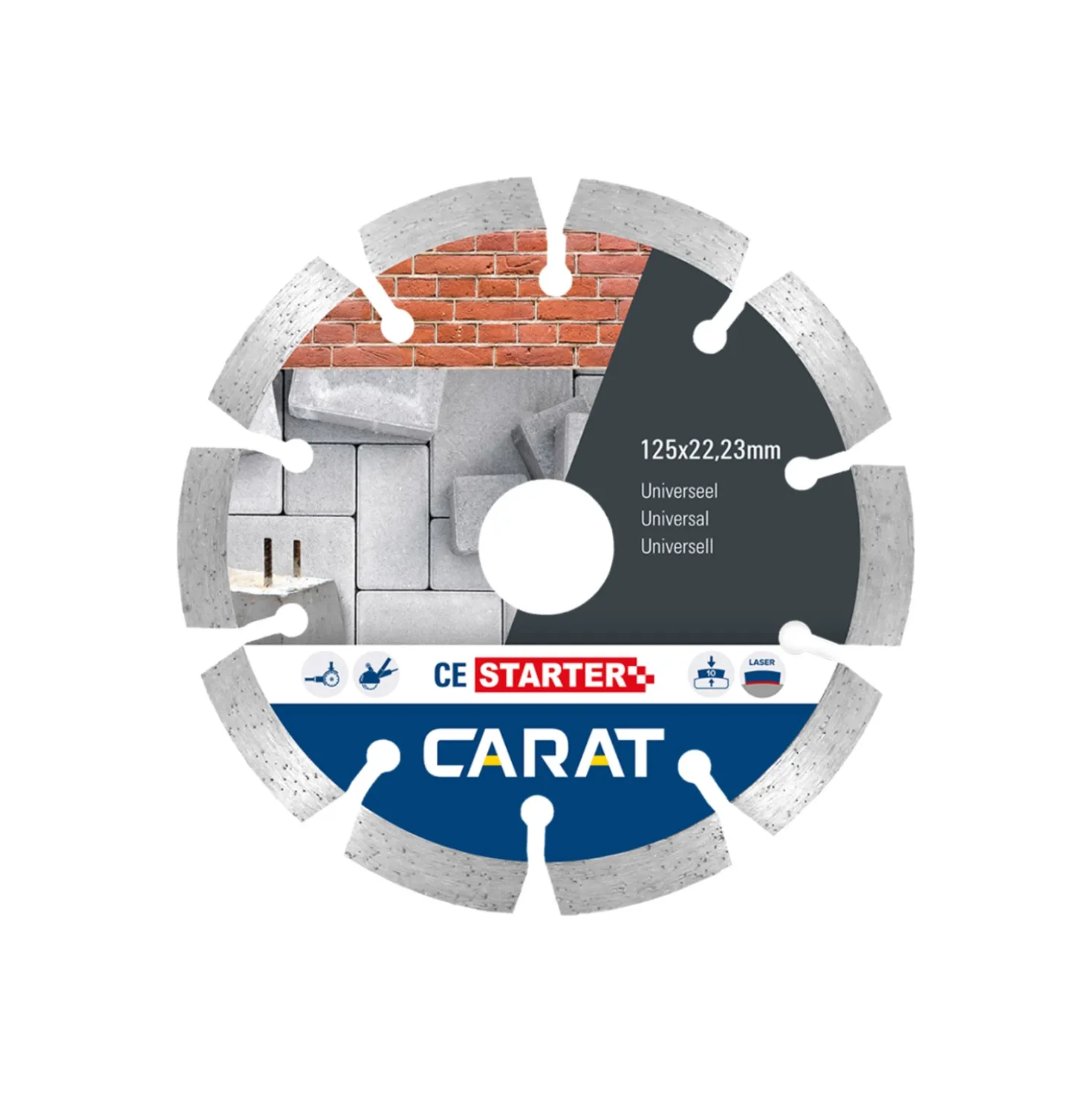 Carat CES1253A25 3-pack diamantzaagbladen uni - 125 x 22,23mm - CE Starter