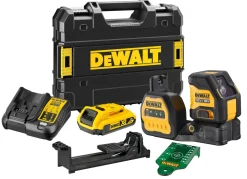 DeWALT DCE088D1G18-QW 12V / 18V Li-ion XR Accu Zelfnivellerende kruislijnlaser set (1x 2.0Ah) in TSTAK koffer - groen