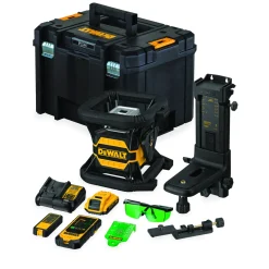 DeWALT DCE080D1GS-SET 18V Roterende laser set incl. statief en meetlat in koffer - groen - 45m - IP67