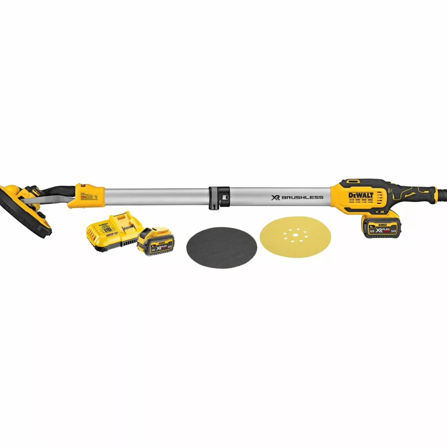 DeWALT DCE800T2-QW 54V Li-ion XR FlexVolt accu langnek schuurmachine set (2x 6.0Ah)