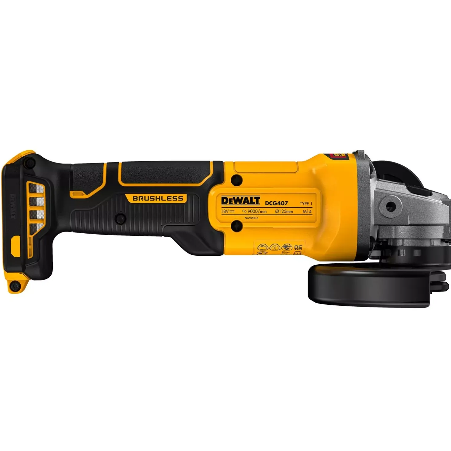 DeWALT DCG407NT-XJ 18V XR accu haakse slijper body in TSTAK - 125mm