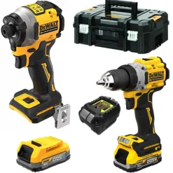 DeWALT DCK2050E2T-QW 18V Li-ion XR GR3 accu klopboor-/schroefmachine (DCD805E2T-GB) & accu slagschroevendraaier (DCF850E2T-GB) combiset (2x POWERSTACK 1.7Ah) in TSTAK