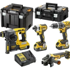 DeWALT DCK422P3T-QW 18V Li-ion XR accu 4-delige combiset (3x 5.0Ah) in 2 TSTAK koffers