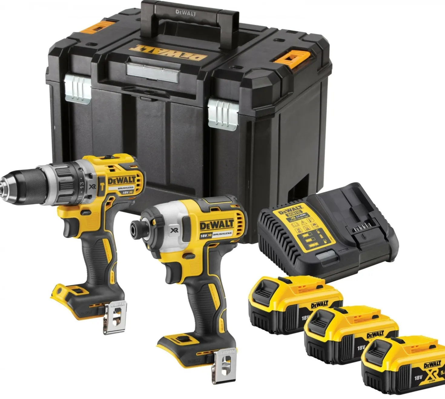 DeWALT DCK266P3T-QW 18V Li-ion XR Accu klop-/schroefmachine (DCD796) & Accu slagschroevendraaier (DCF887) combiset (3x 5.0Ah) in TSTAK koffer