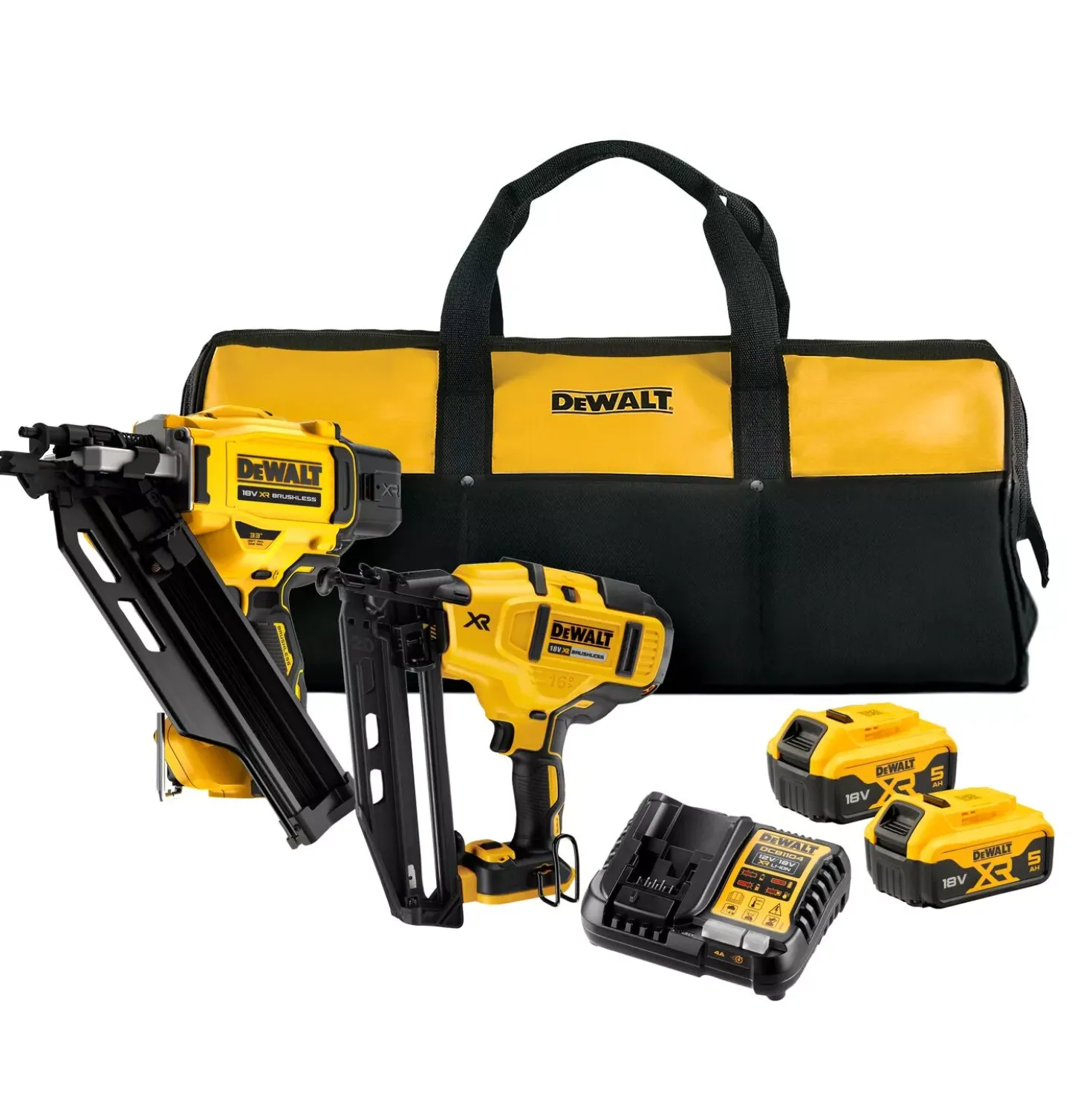 DeWALT DCK246P2 18V Li-ion accu constructietacker (DCN930) & afwerktacker (DCN660) set (2x 5.0Ah accu) in transporttas