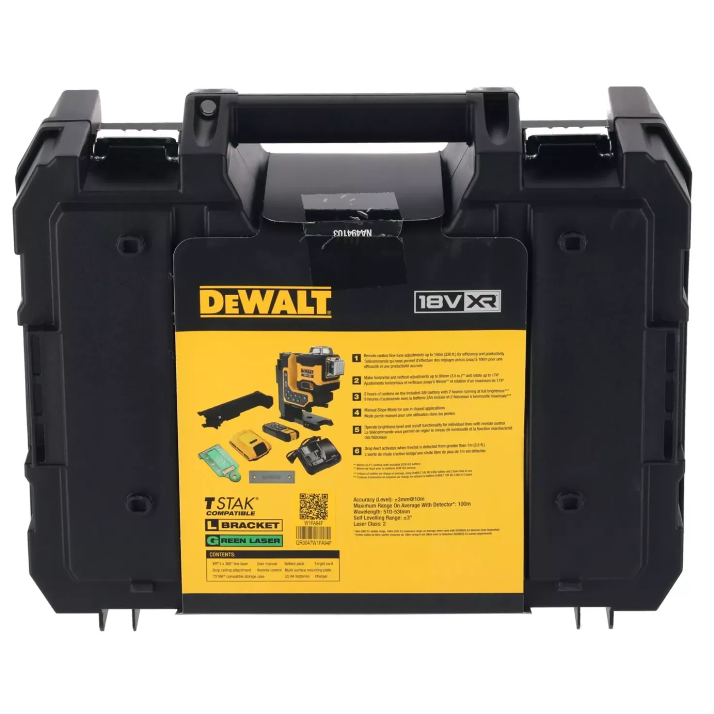DeWALT DCLE34035D1-QW Kruislijnlaser in koffer - groen - 3 lijnen - 80m - IP54