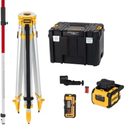 DeWALT DCLE05211RL-XJ Roterende Laser set incl. statief, ontvanger en meetlat in koffer - rood - 30m - IP54