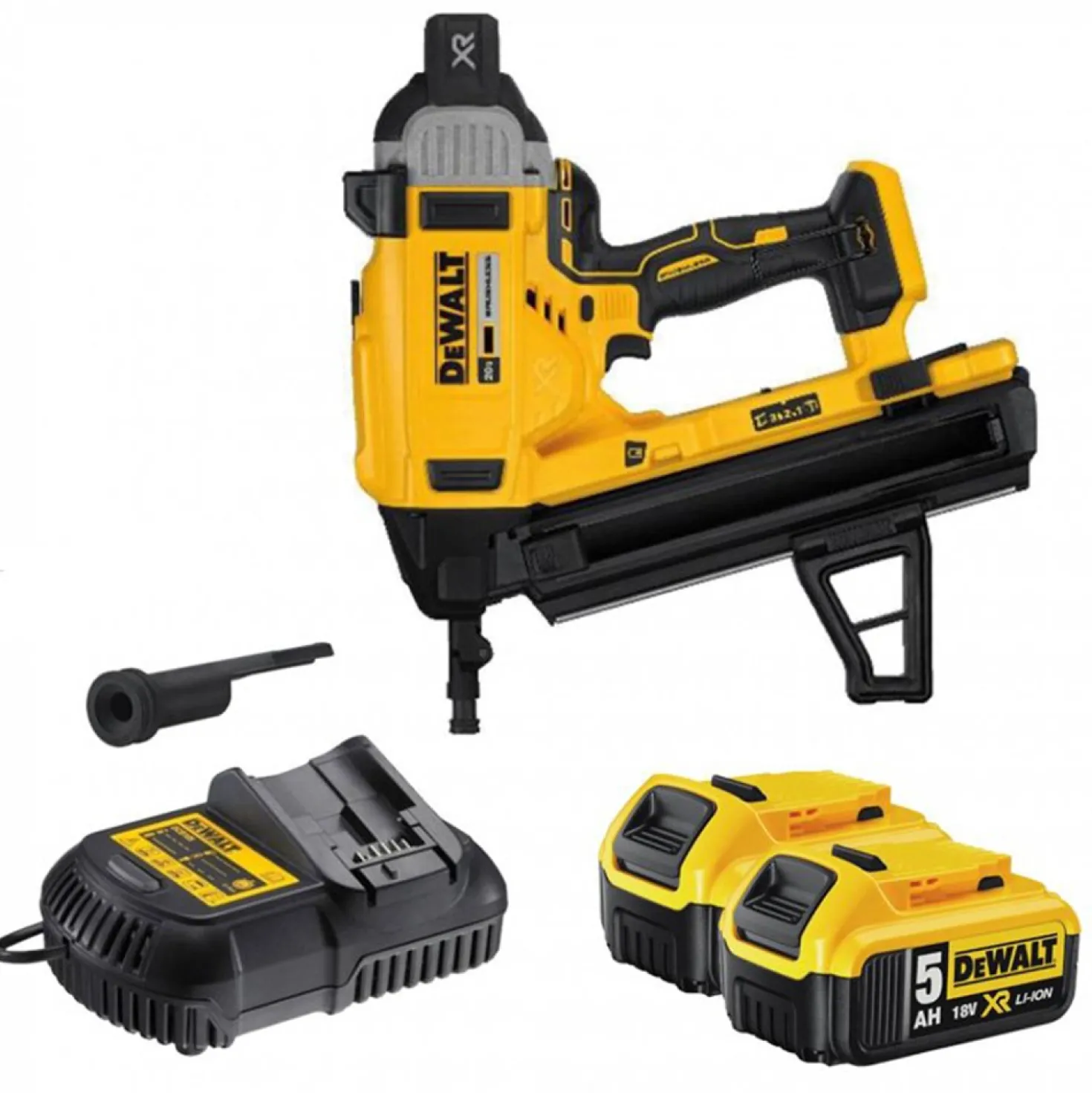 DeWALT DCN890P2-QW 18V Li-ion XR accu betontacker set (2x 5.0Ah) in koffer - koolborstelloos