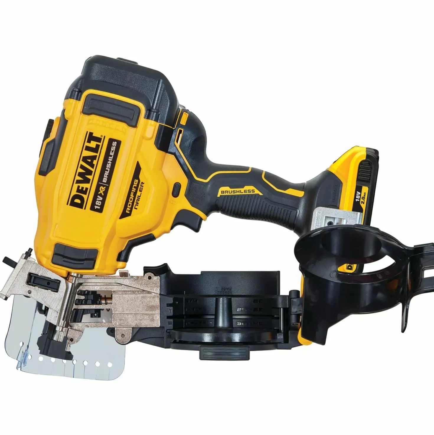 DeWALT DCN45RND2-QW 18V Li-ion XR accu rolspijktacker voor dakwerk set (2x 2.0Ah) in TSTAK - 19-45mm - koolborstelloos