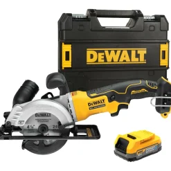 DeWALT DCS571E1T-XJ 18V Li-ion XR accu cirkelzaag set (1x POWERSTACK accu) in TSTAK - 115mm - koolborstelloos
