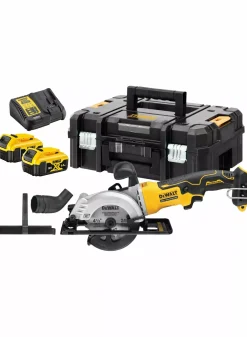 DeWALT DCS571P2-QW 18V Li-ion XR accu cirkelzaag set (2x 5.0Ah) in TSTAK - 115mm - koolborstelloos