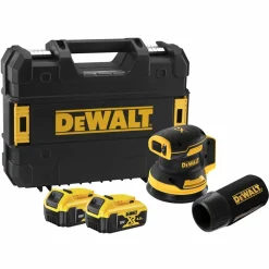 DeWALT DCW210P2-QW 54V Li-ion XR FlexVolt accu excentrische schuurmachine set (2x 5.0Ah) in TSTAK - 125mm - koolborstelloos