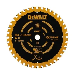 DeWALT DT10303 Extreme Cirkelzaagblad - 184 x 16 x 40T - Hout