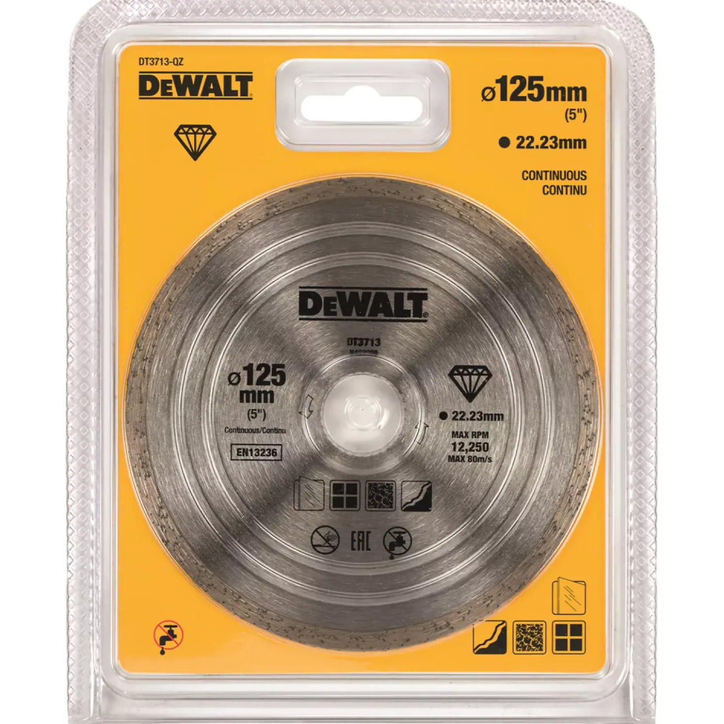 DeWALT DT3713-QZ Diamantdoorslijpschijf - 125 x 22,23 x 1,6mm - keramiek