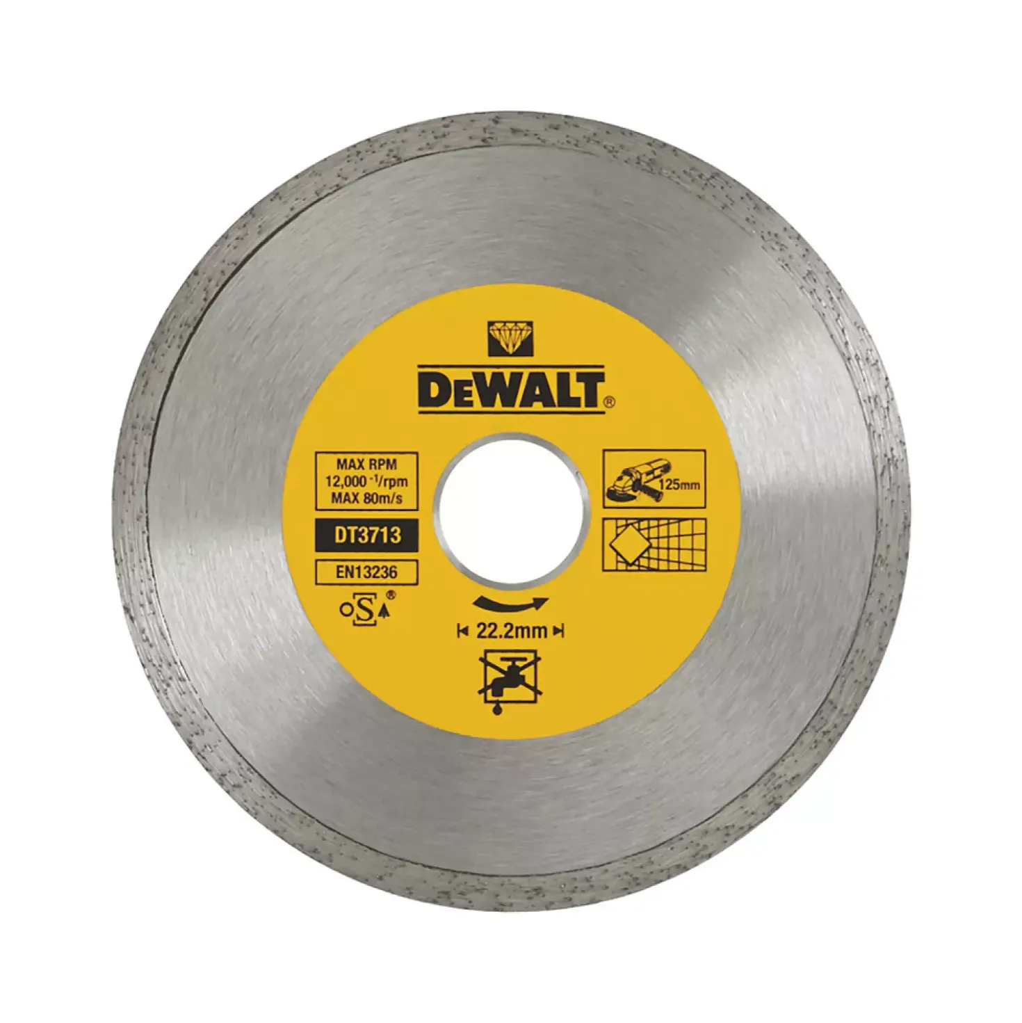 DeWALT DT3713-QZ Diamantdoorslijpschijf - 125 x 22,23 x 1,6mm - keramiek