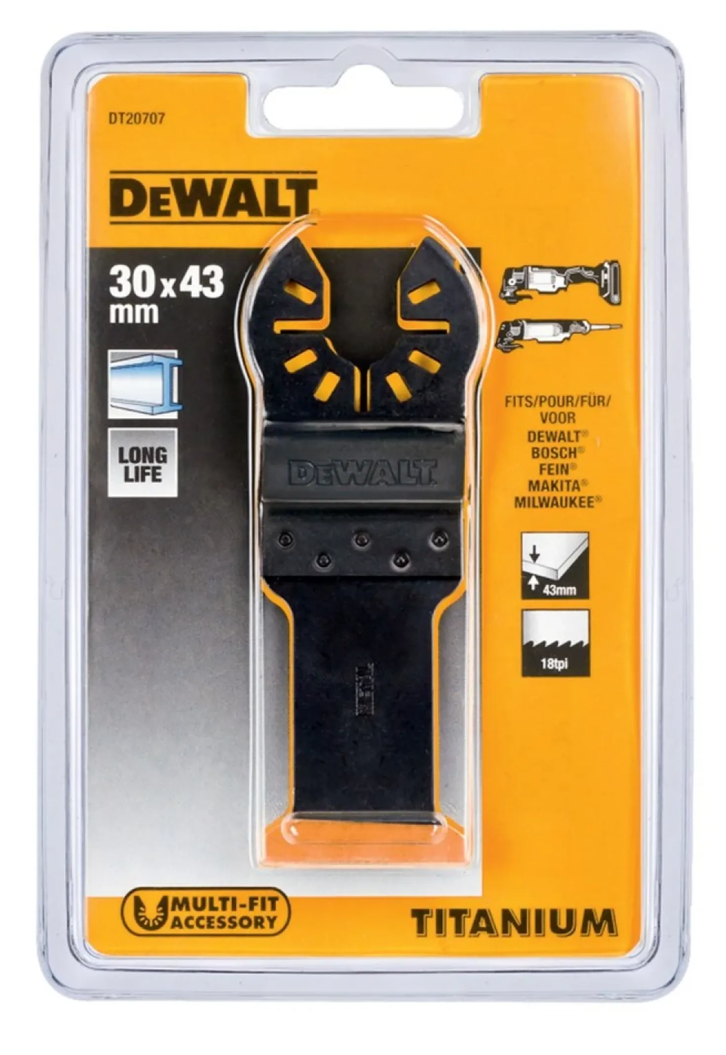 DeWALT DT20707-QZ Multitool universeel titanium zaagblad - 30mm
