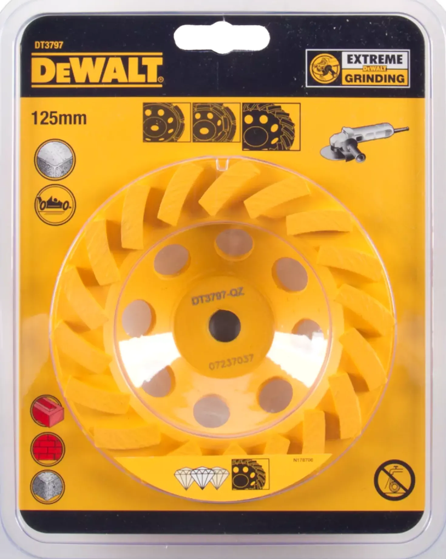 DeWALT DT3797-QZ Turbo Diamantkomschijf - 125 x M14 x 8mm - beton & steen