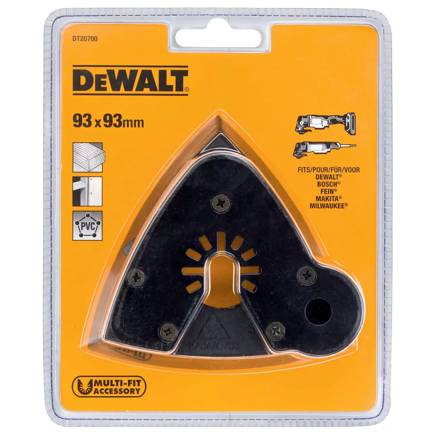 DeWALT DT20700-QZ universeel multitool schuurplateau - 93x93x93mm