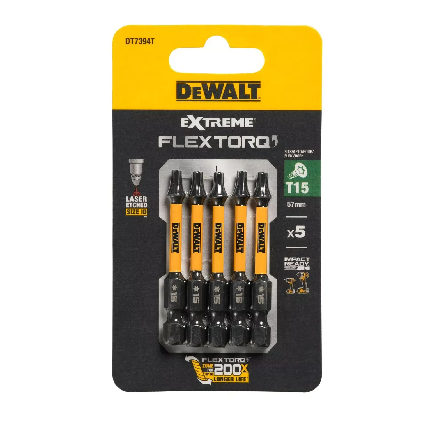 DeWALT DT7394T Impact schroefbits - T15 x 50mm (5st)