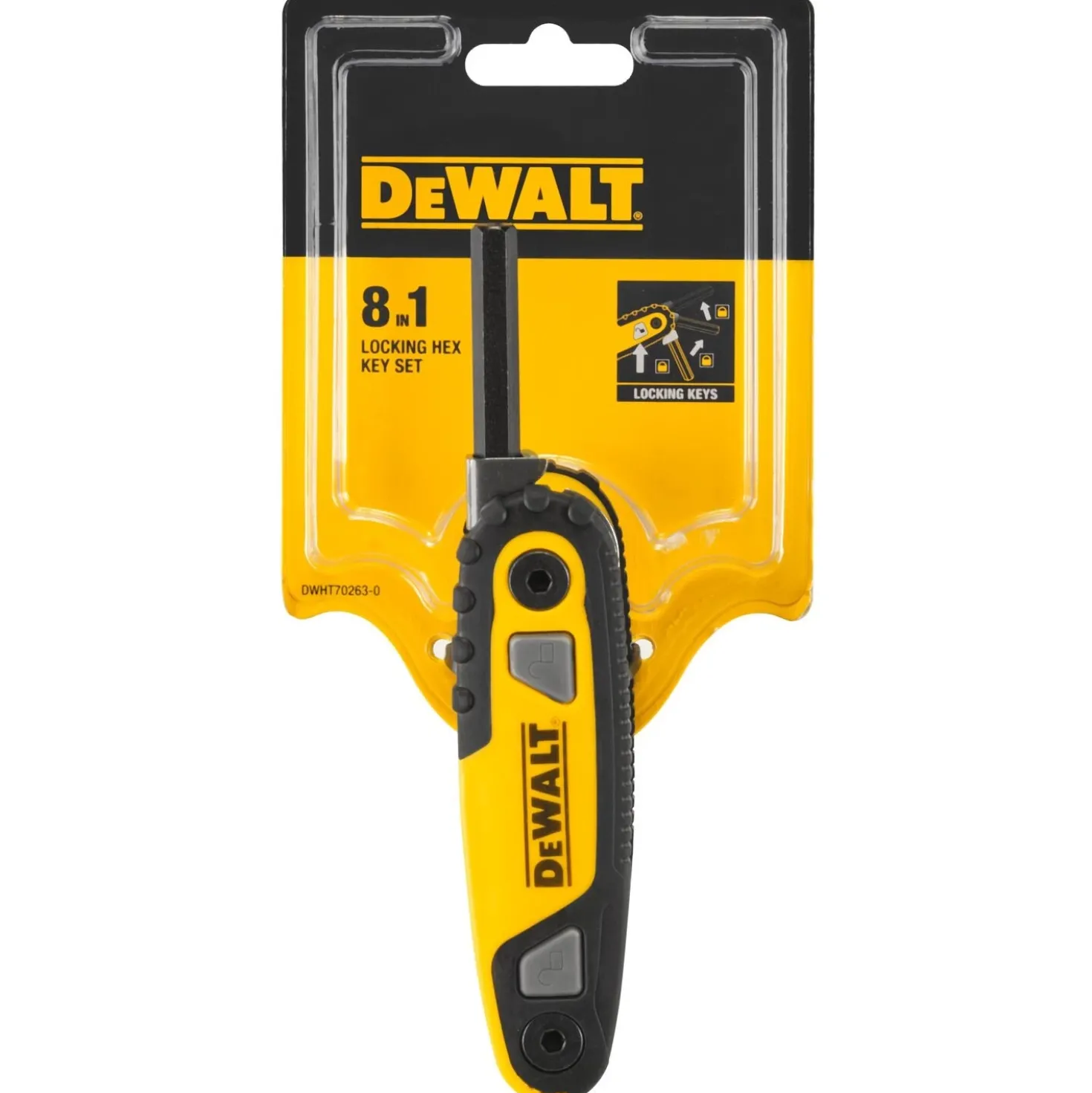 DeWALT DWHT0-70263 8-delige Inbussleutelset - Hex - 1,5-8mm - vouwbaar
