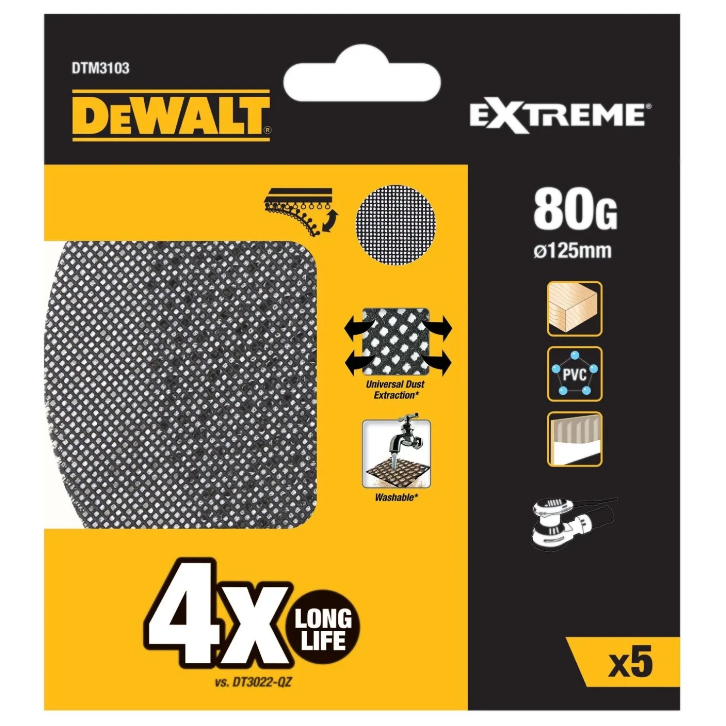 DeWALT Mesh schuurgaas 125mm 5st