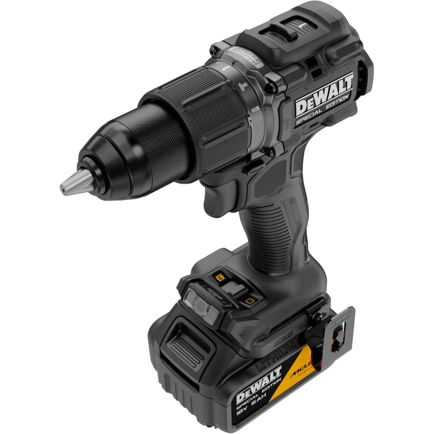 DeWALT X MCLAREN DCD86MP2T-QW 18V XR accu schroef-/klopboormachine set (2x 5.0Ah accu + lader)
