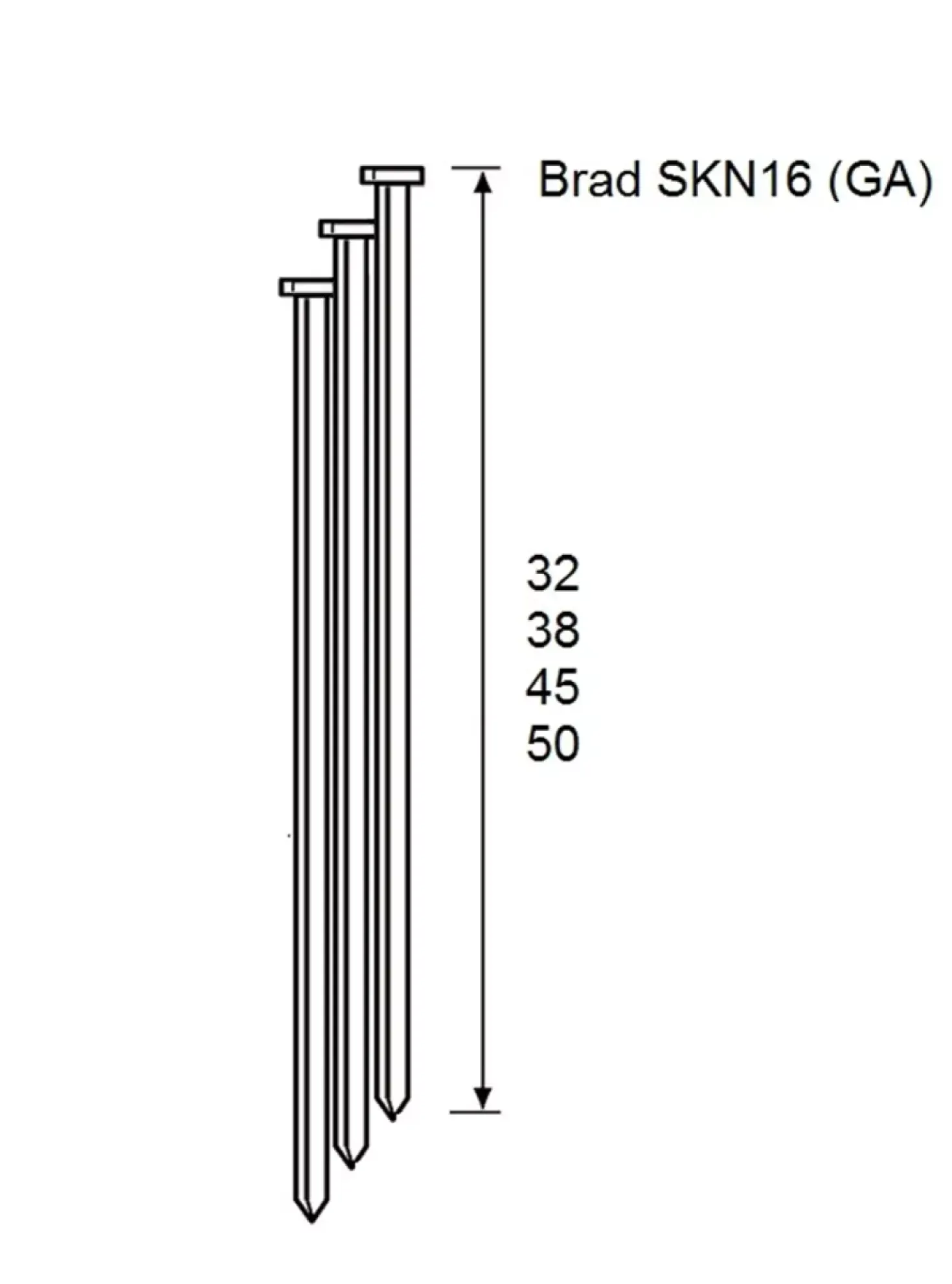 Dutack Fasteners 5138056 Brad - SKN16-20° - RVS - 1,6 x 38mm (2000st)