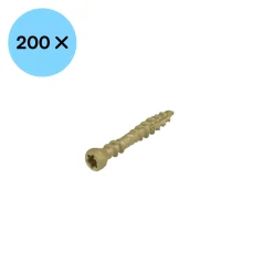 DynaPlus Vlonderschroef - TX20 - Platkop - Deeldraad - Verzinkt - 200st