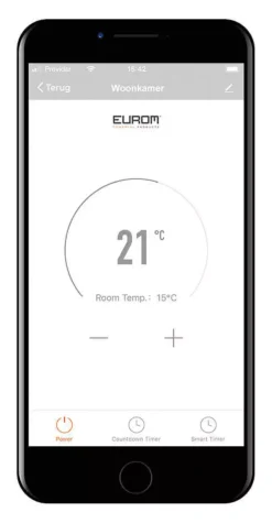 EUROM Alutherm 2000 Wifi Black Convectorkachel - 2000W - 80m3