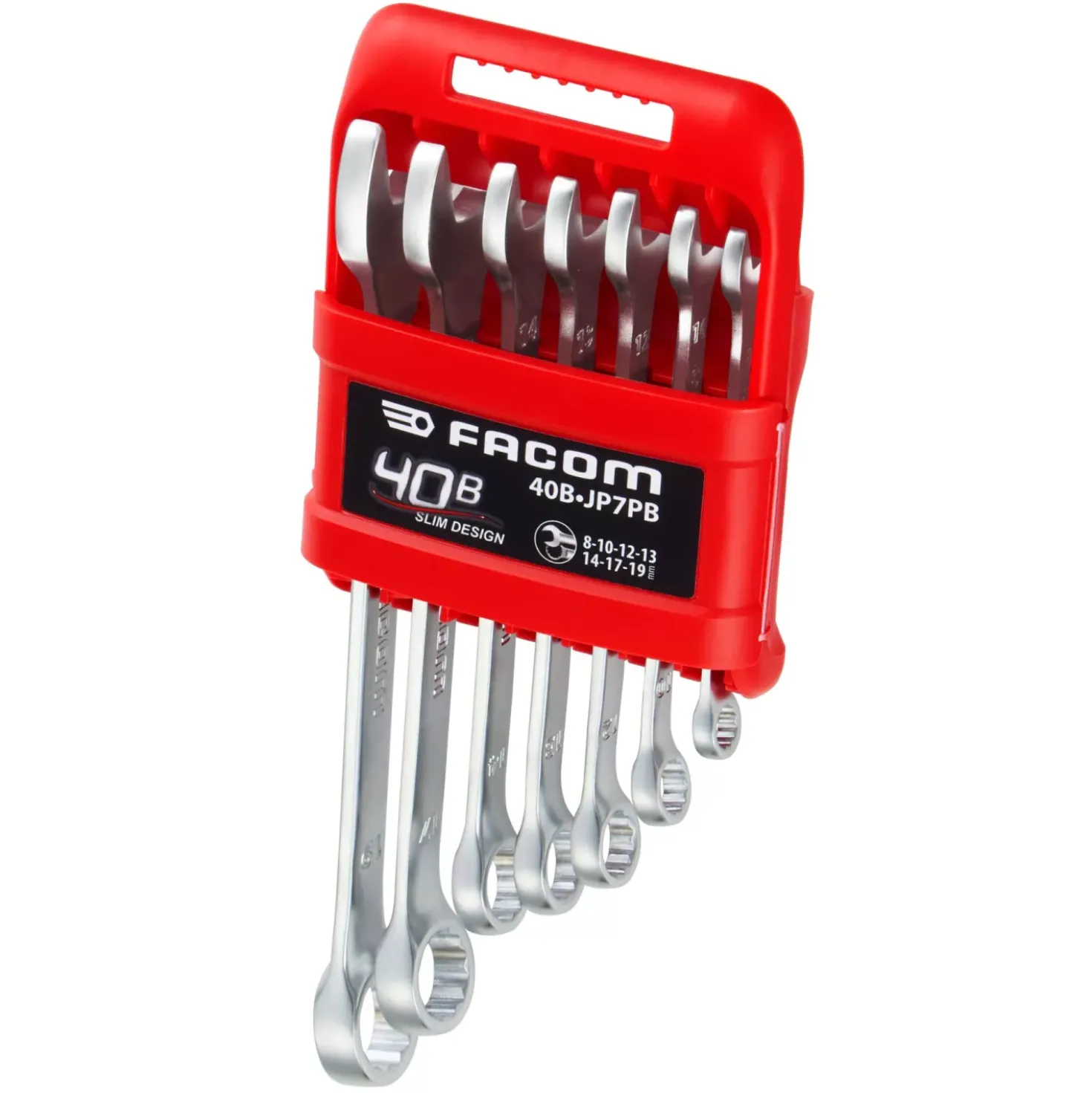 Facom 40B.JP7PB 7-delige Ringsteeksleutelset in houder - 8-19mm