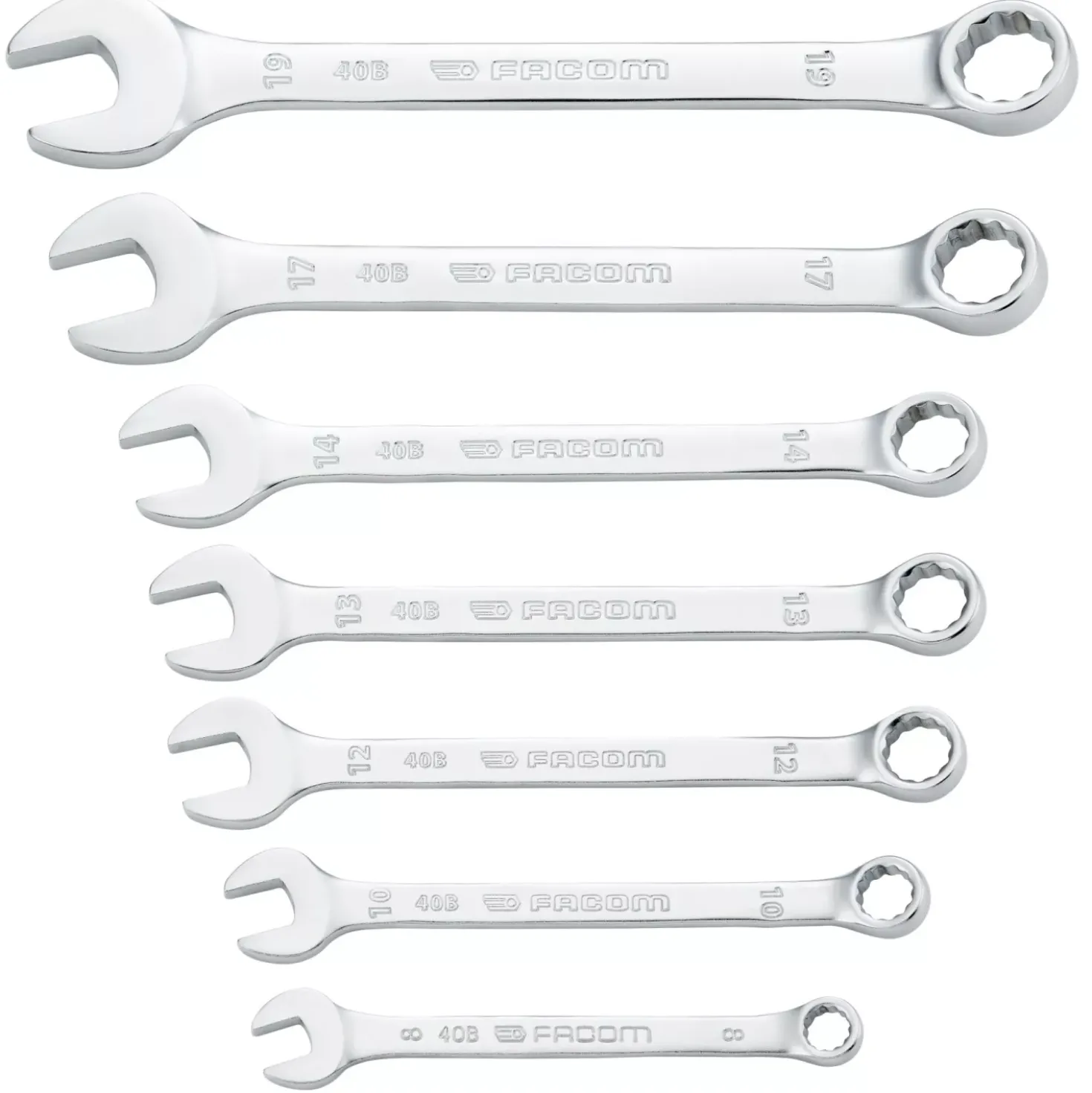 Facom 40B.JP7PB 7-delige Ringsteeksleutelset in houder - 8-19mm