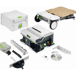 Festool CSC SYS 50 EBI-Basic-Set 36V (2x18V) Accu tafelcirkelzaag body incl. onderstel en accessoires - 168mm