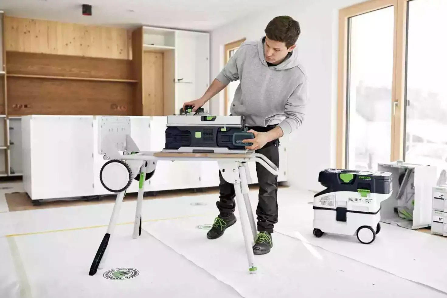 Festool CSC SYS 50 EBI-Basic 36V (2x18V) accu tafelcirkelzaag body incl. accessoires - 168mm