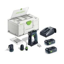 Festool 579354 CXS 18 TBX4,0 I-Set 18V Li-ion accu schroefboormachine set (2 x 4,0Ah) met bitcassette in systainer