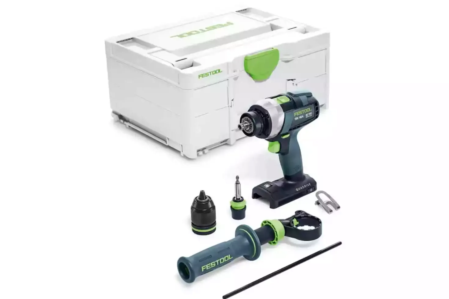 Festool TDC 18/4 I-Basic QUADRIVE 18V Li-Ion accu schroefboormachine body in systainer - 75Nm