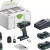 Festool T 18+3 HPC 4,0 I-Set 18V Li-Ion accu schroefboormachine set (2x 4,0Ah) incl. boorkoppen in systainer - 50Nm