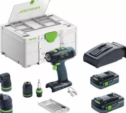 Festool T 18+3 HPC 4,0 I-Set 18V Li-Ion accu schroefboormachine set (2x 4,0Ah) incl. boorkoppen in systainer - 50Nm