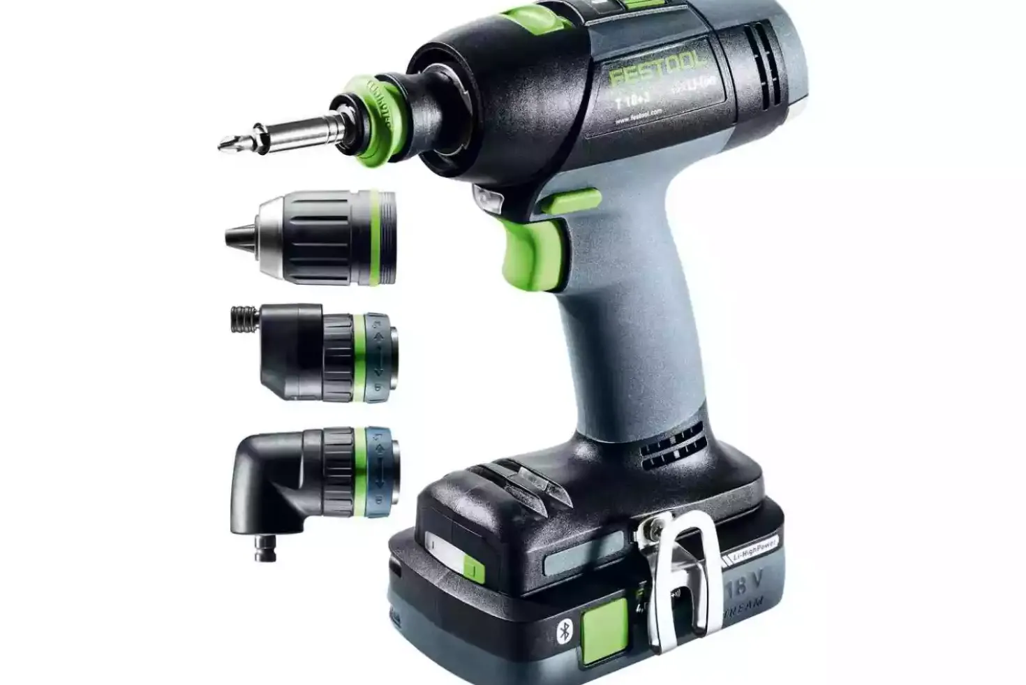 Festool T 18+3 HPC 4,0 I-Set 18V Li-Ion accu schroefboormachine set (2x 4,0Ah) incl. boorkoppen in systainer - 50Nm