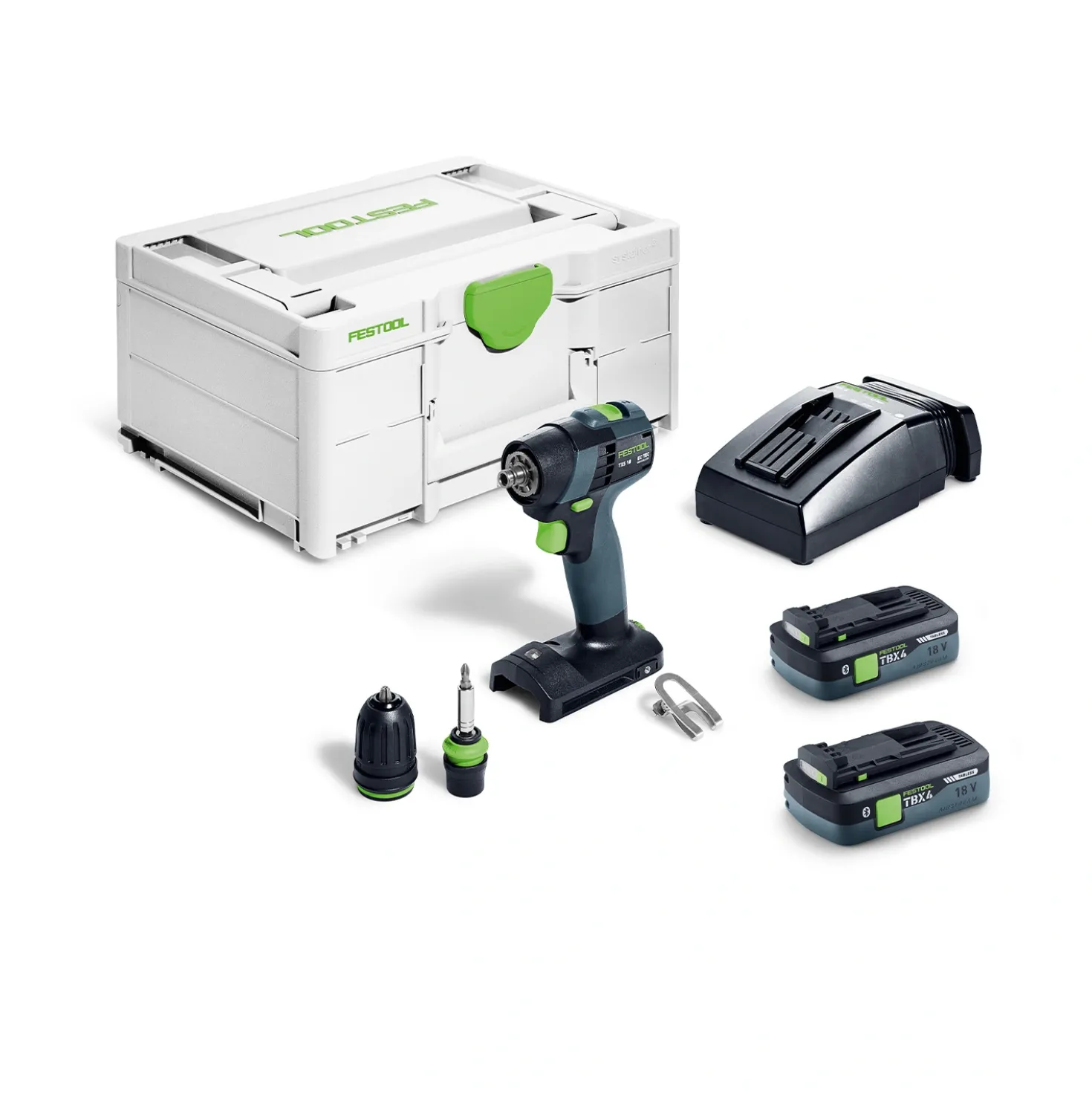 Festool 579347 TXS 18 TBX4,0 I-Plus 18V Li-ion accu schroefboormachine set (2 x 4,0Ah) in systainer
