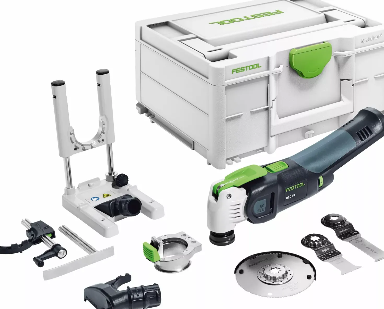 Festool VECTURO OSC 18 E-Basic-Set 18V Li-Ion accu oscillerende multitool body in systainer - koolborstelloos