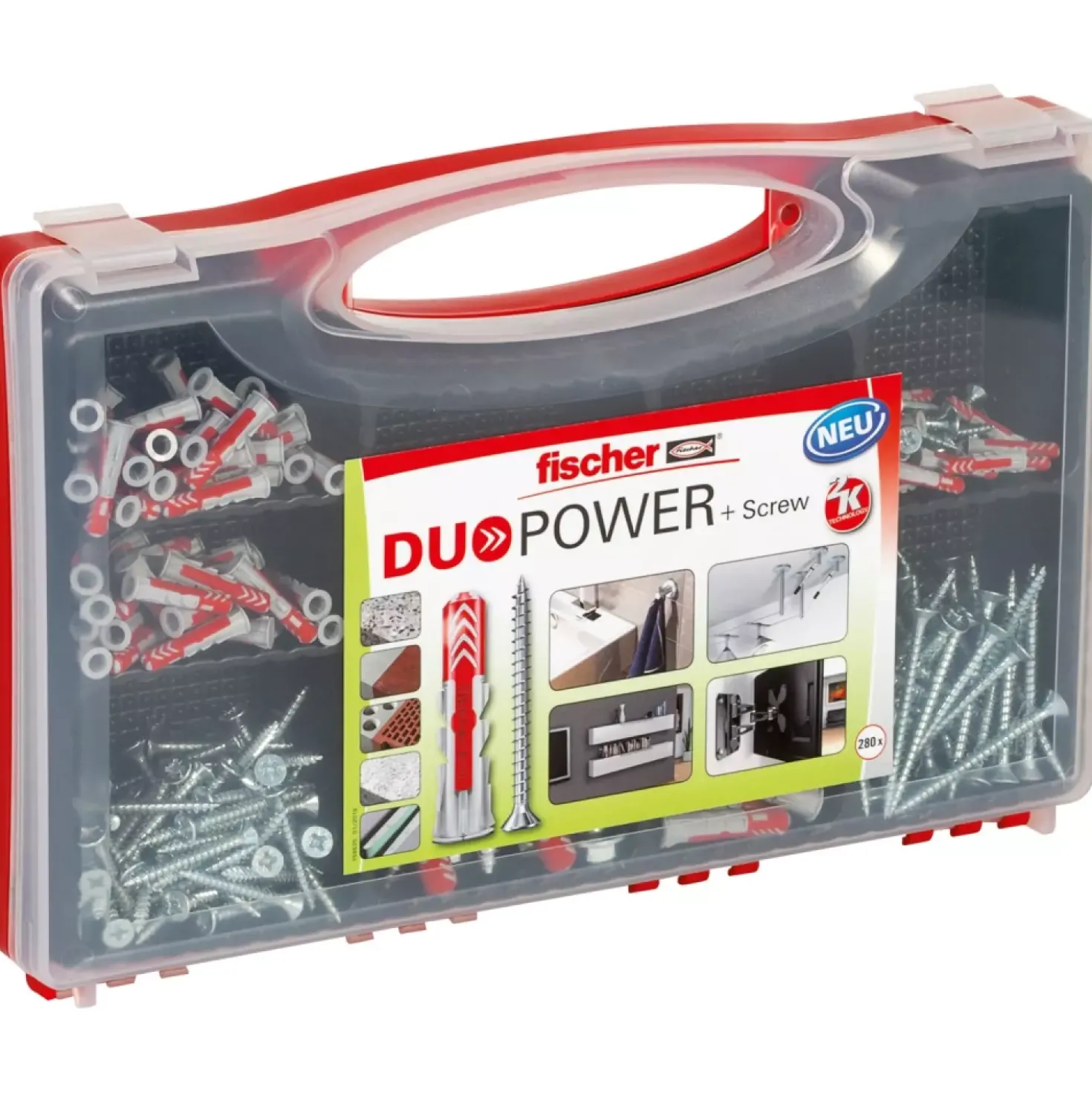 Fischer Red-Box DuoPower 140-delige pluggenset met schroef in assortimentsbox