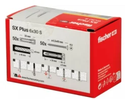 Fischer 568206 SX Plus Pluggen - 6 x 30mm - met schroef 4,5 x 40mm (50 st)